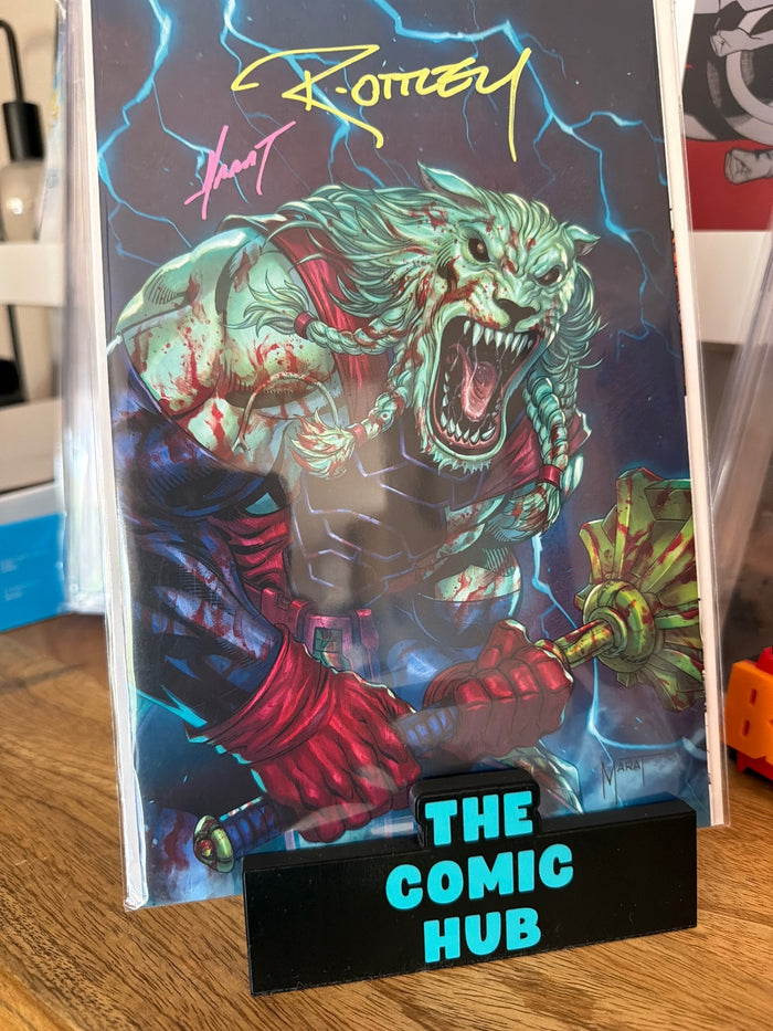 BATTLE BEAST #6 VIRGIN ARTIST EXCLUSIVE 2X SIGNED MARAT OTTLEY NM